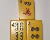 DB4 - Vintage Mahjong Four Character, Dot or Bamboo Bakelite Tile