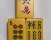DB4 - Vintage Mahjong Six Character, Dot or Bamboo Bakelite Catalin Tile
