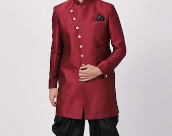 Benutzerdefinierte Herren Seide Sherwani: Royal Prince Coat Hochzeitsoutfit