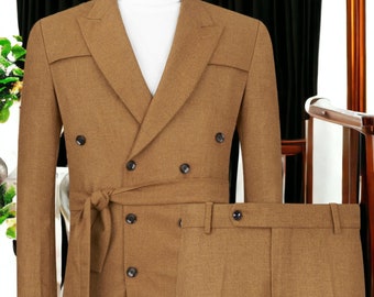 Handcrafted Tweed Overcoat Suit: Customizable Men&#39;s Style