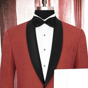 Men&#39;s Red Lycra Tuxedo Suit: Slim Fit Formal Coat and Pants