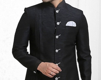Benutzerdefinierte Herren Seide Sherwani: Royal Achkan Hochzeit Prinz Mantel