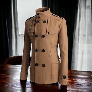 Men Handcrafted Tweed Overcoat for Effortless Style | Premium Winter Outerwear | Vintage-inspired Design