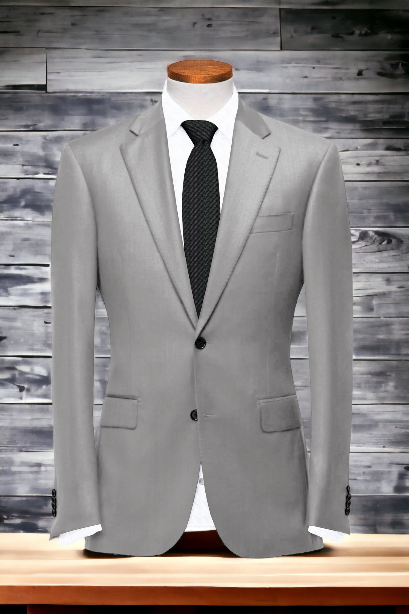 Single Breasted Grey 2 Pieces Men's Suits Slim Fit Solid Color Man Suit main image 1