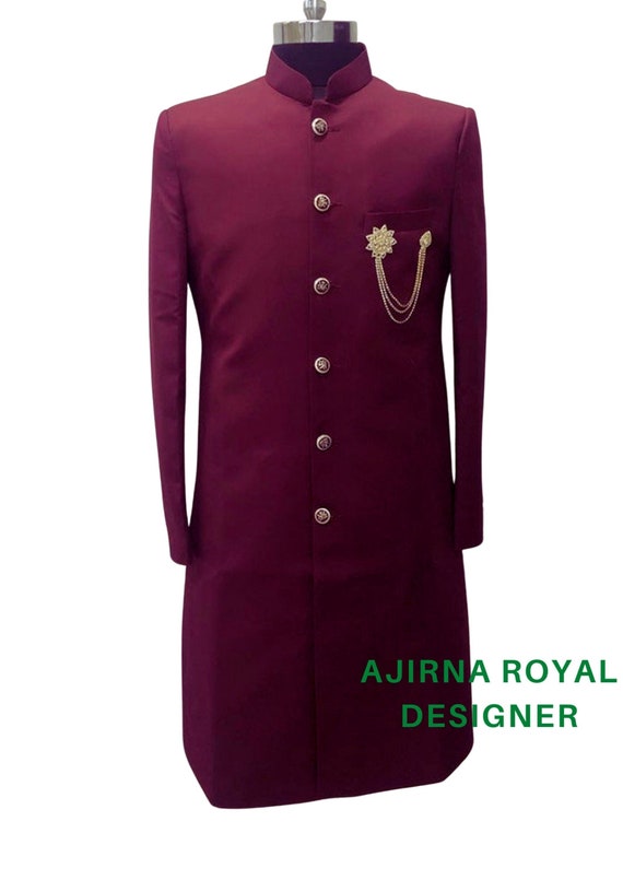Handcrafted Wedding Sherwani for Men: Indo Western Party Outfit
