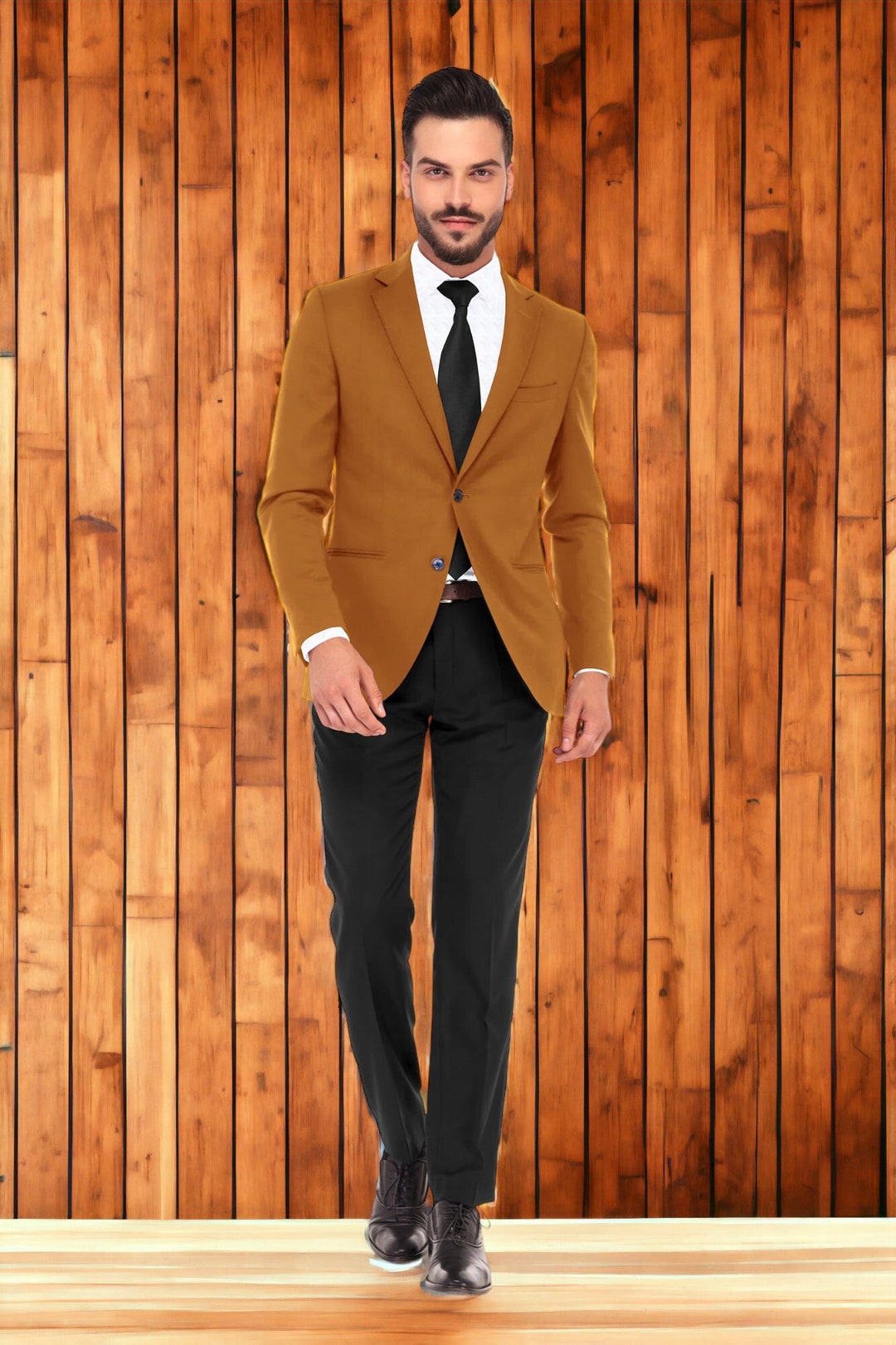 Brown Blazer Combination Shirt With Black Pant Coat Blazer Outfit