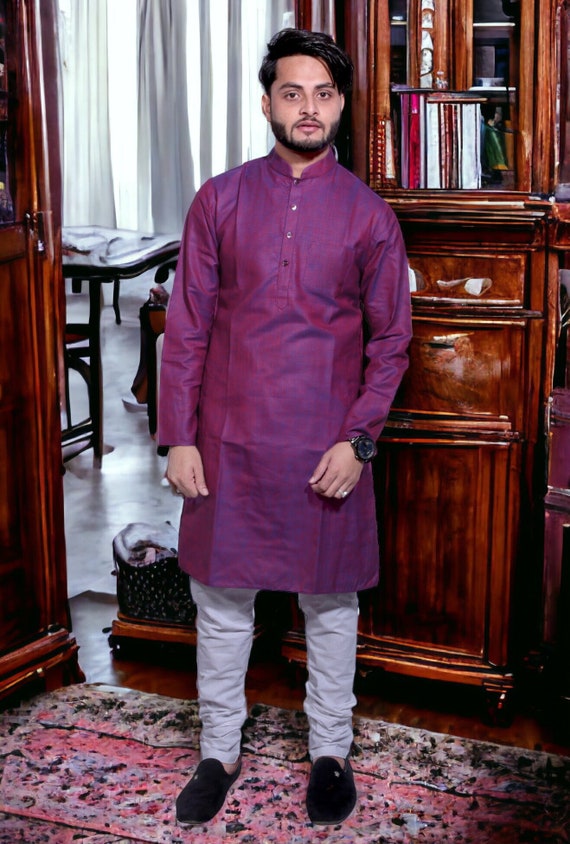 Men's linen kurta pyjama sale