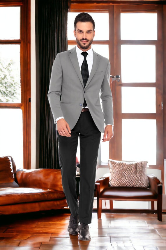 Black and grey coat pant hotsell