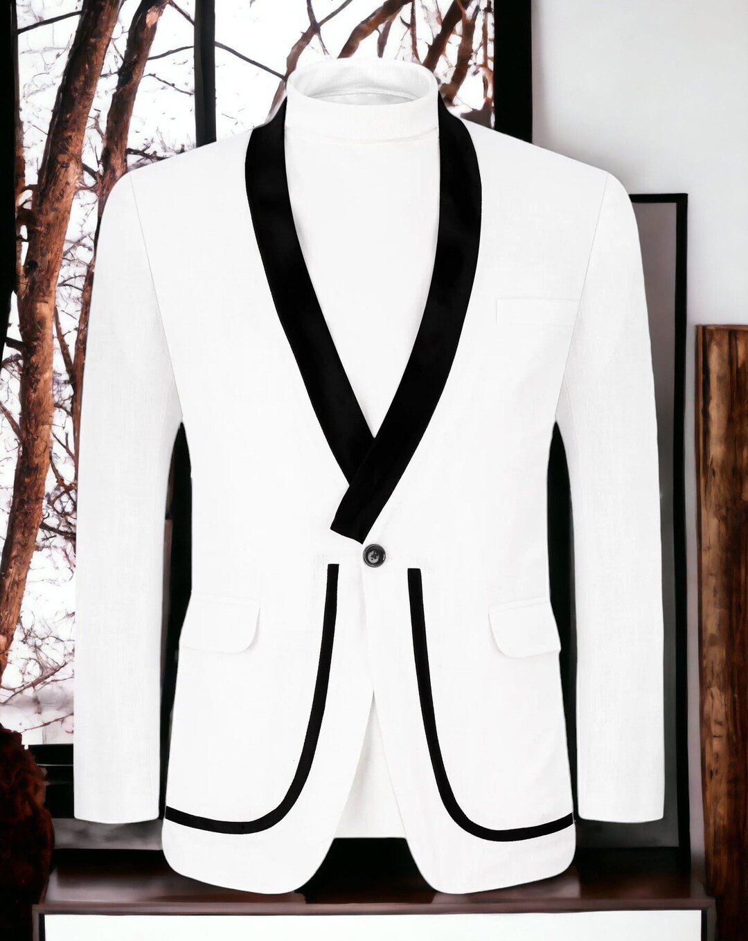 Men's White Shawl Collar 3piece Suit Elegant and Etsy