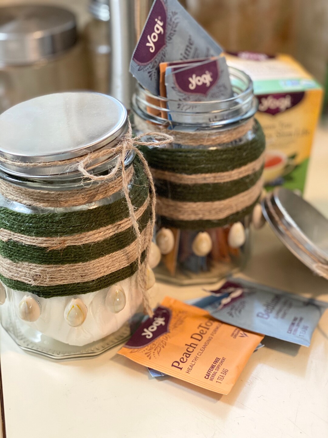 Jute Glass Containers, Decorative Jars, Mason Jars, Planters, Craft ...