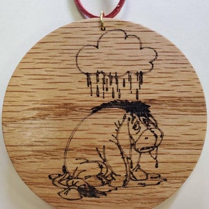 Winnie the Pooh, Piglet, Kanga, Roo, Tigger, Rabbit, Eeyore, Gopher, Lumpy Heffalump, Owl Lasered Oak 3" diameter Ornament, Magnet, Coaster