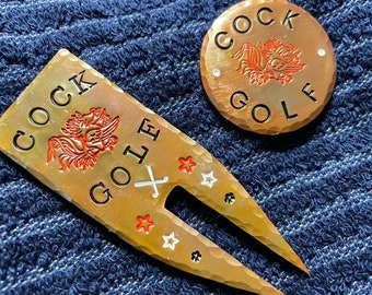 Marqueur de balle de golf USC Gamecock | Les mêmes que j'ai faites pour l'équipe | Personnalisable comme vous le souhaitez | 1,25 po. cuivre | Livraison GRATUITE