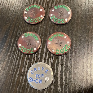 Custom Batch of Golf Ball Markers. Any way you want. Copper. FREE Shipping. 40 Dollars Each. Order as many as you want. 45 if torched. image 6