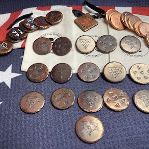 Custom Batch of Golf Ball Markers. Any way you want. Copper. FREE Shipping. 40 Dollars Each. Order as many as you want. 45 if torched. image 3