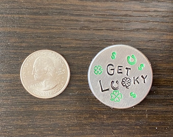 Get Lucky Custom Golf Ball Marker. Thick Aluminum. Personalized any way you like. FREE SHIPPING.