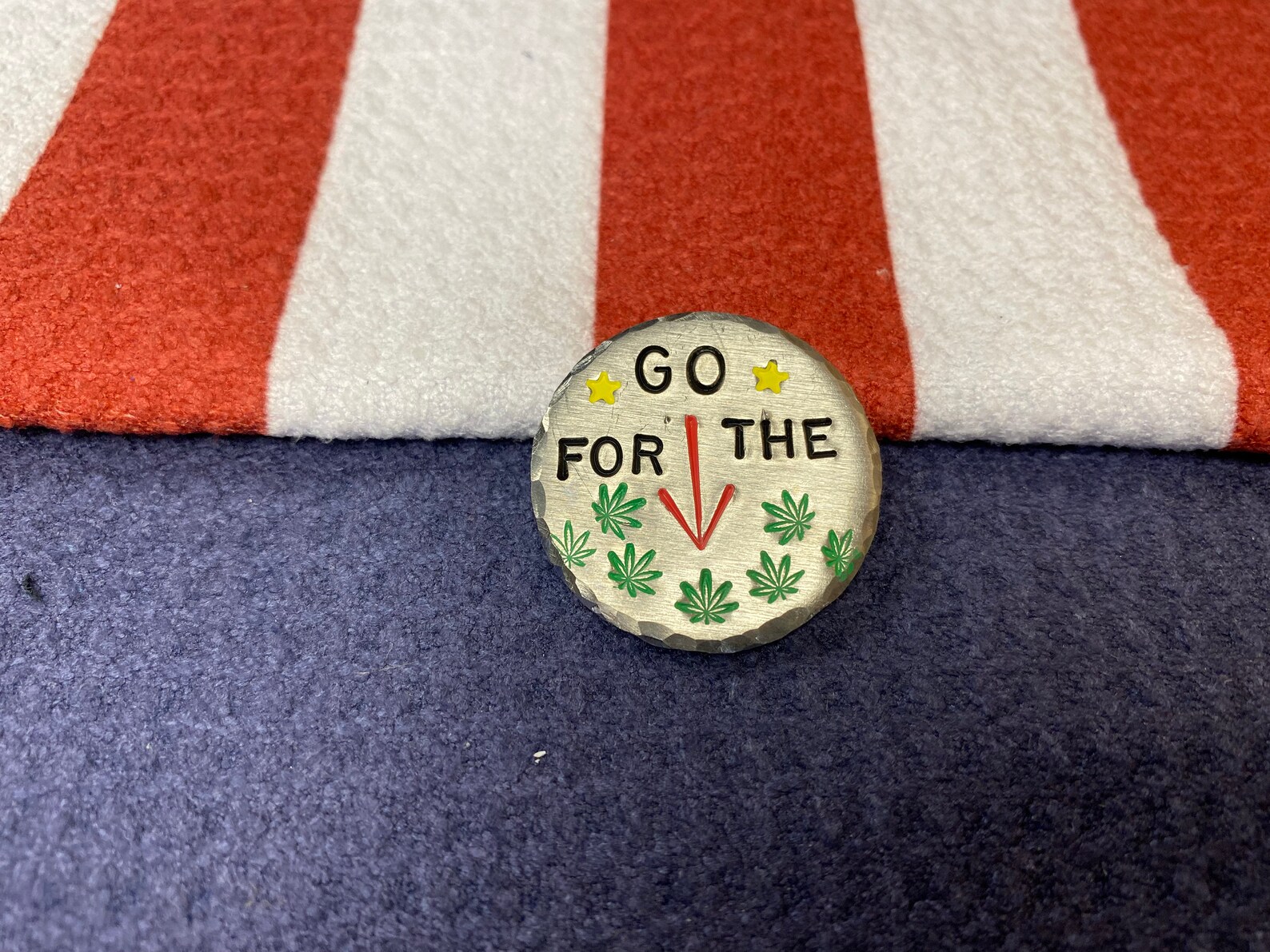 Go for the Green Custom Golf Ball Marker. Thick Aluminum. Etsy