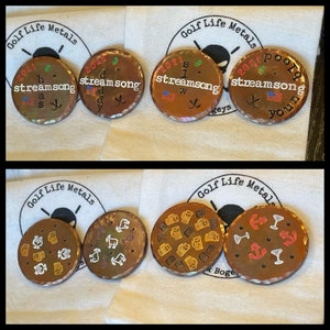 Custom Batch of Golf Ball Markers. Any way you want. Copper. FREE Shipping. 40 Dollars Each. Order as many as you want. 45 if torched. image 5