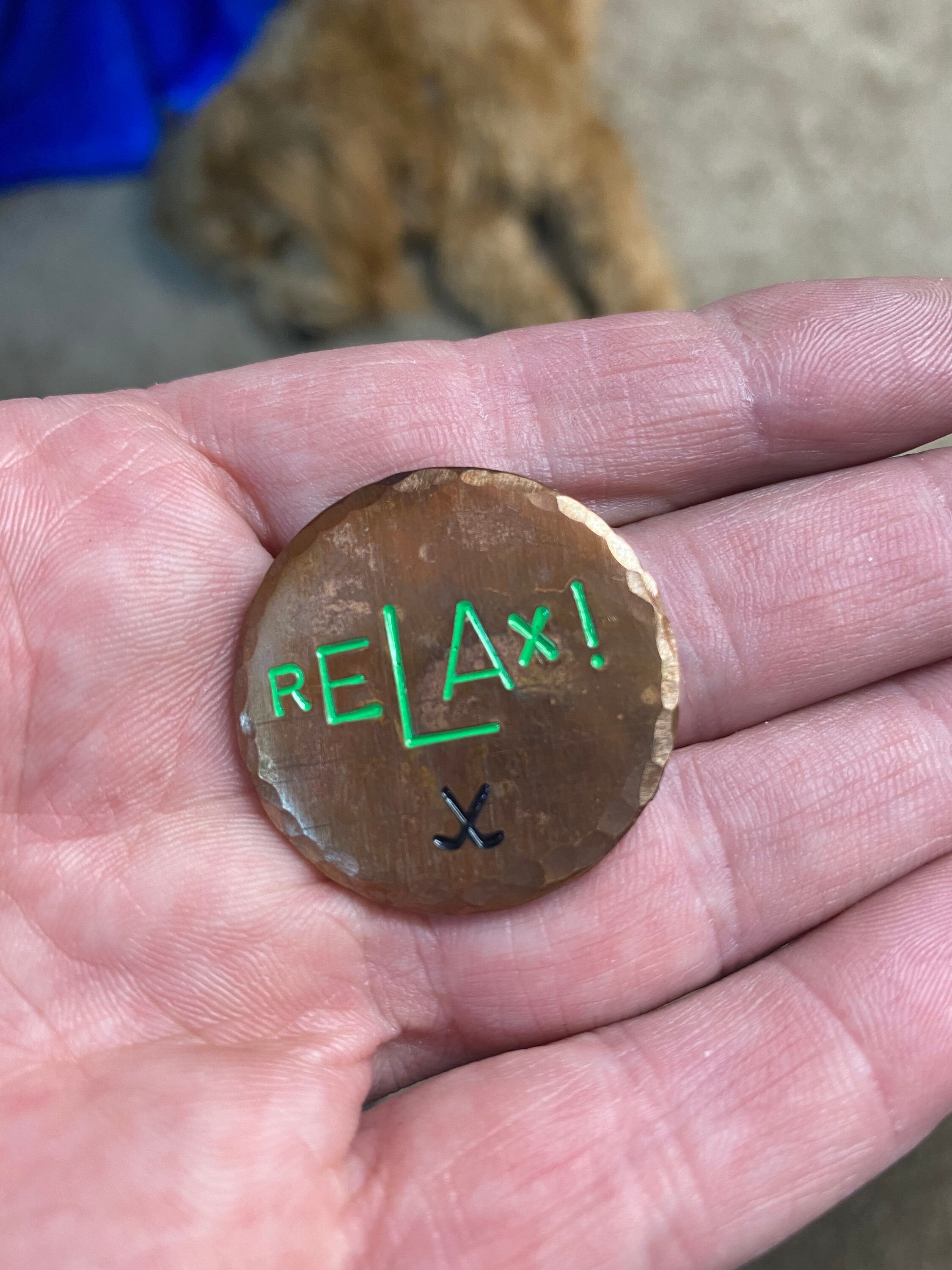 Custom Copper Golf Ball Marker Hand Stamped & Painted ANY Etsy