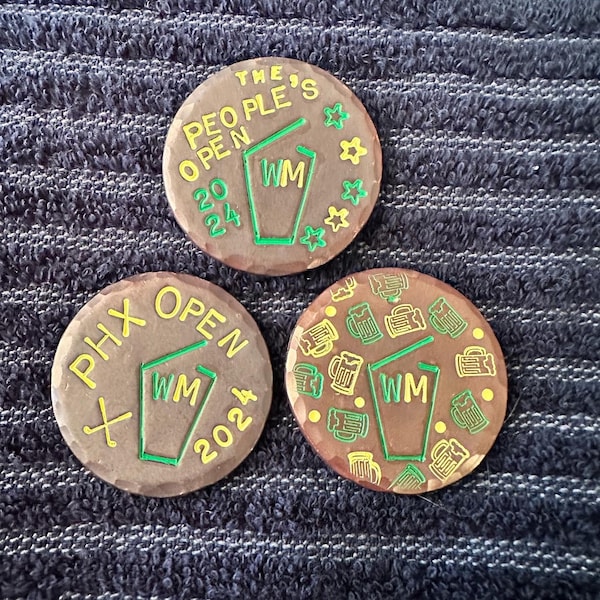 WM Phoenix Open Custom Golf ball markers | Anything you want | Copper | Hand Made | Check Reviews | FREE Shipping