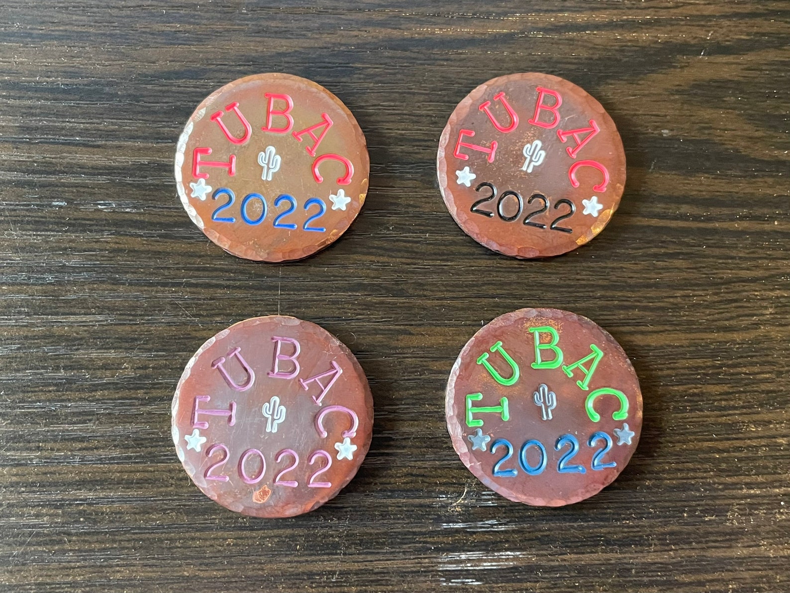 Custom Copper Golf Ball Marker Hand Stamped & Painted ANY Etsy