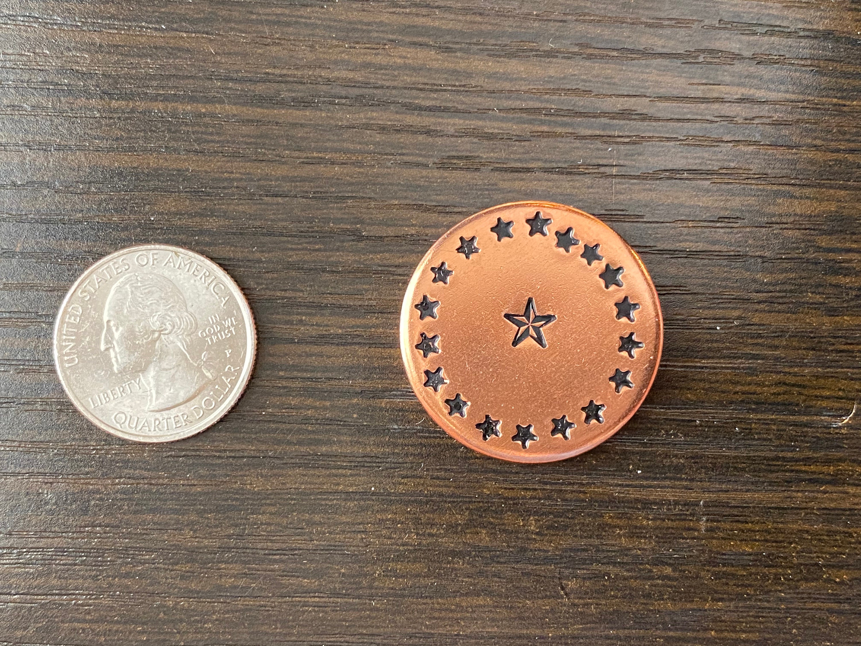 Custom Copper Golf Ball Marker Hand Stamped & Painted ANY Etsy