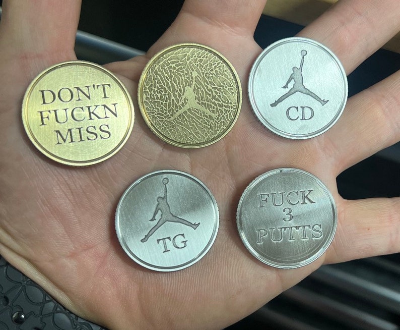 Custom Made Laser Engraved Golf Ball Marker Both Sides Etsy