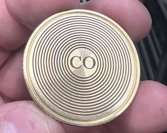 Custom engraved golf ball marker from GolfLifeMetals - ANYTHING you want | Brass | 1.25” Dia, Heavy | Custom Made | FREE Shipping - Gift