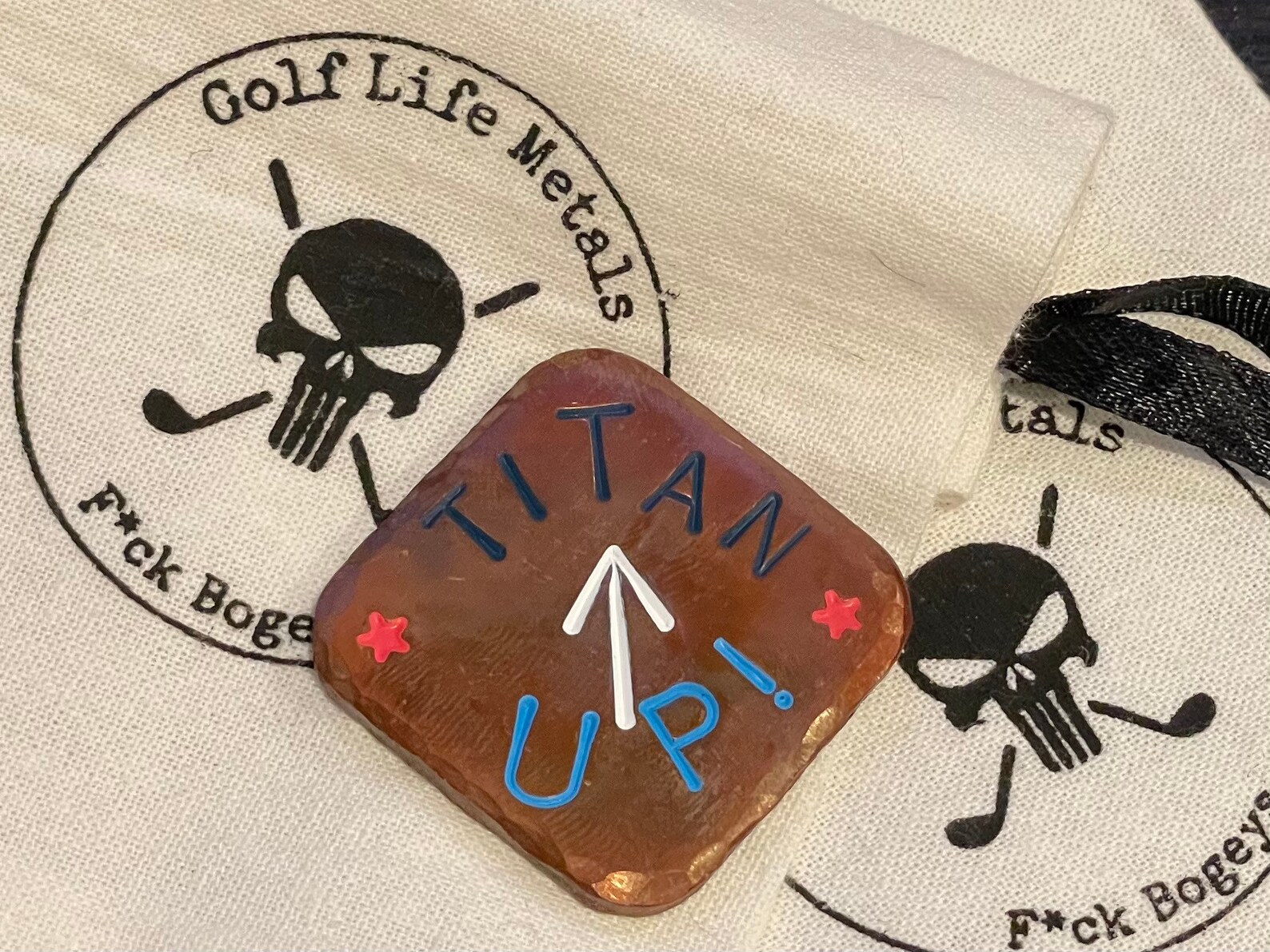 Custom Copper Golf Ball Marker Hand Stamped & Painted ANY Etsy