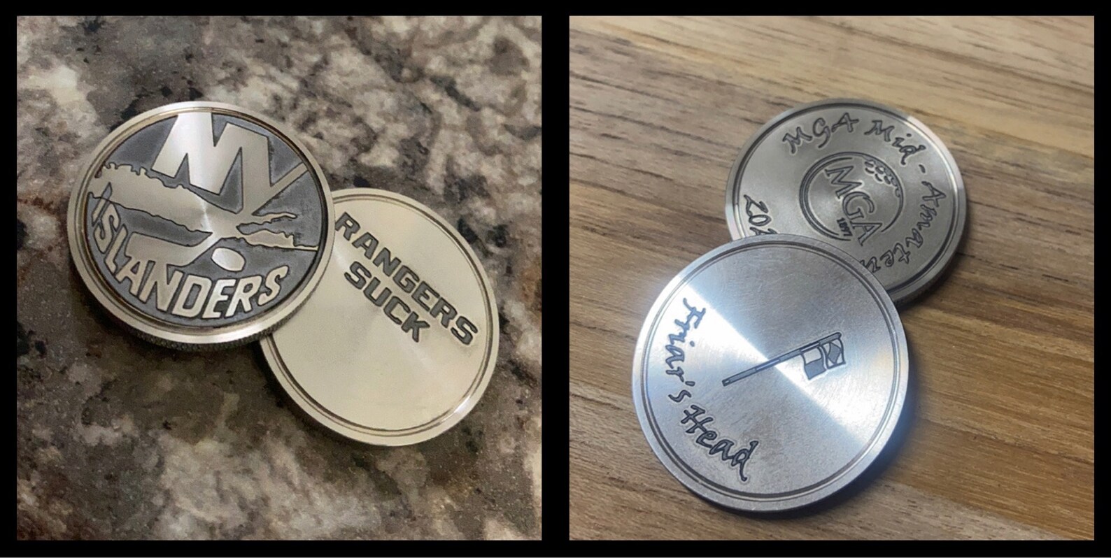 Laser Engraved Golf Ball Marker. Custom Anything You Want Etsy