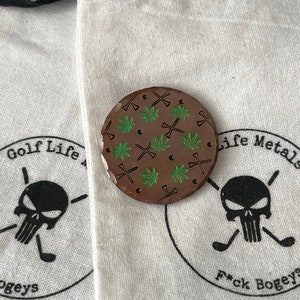 Hand Made Golf Ball Marker. Customized any way you want. Personalized. Copper 1.25 Diam. Great Gift for Him or Her Golfer. FREE Shipping image 3