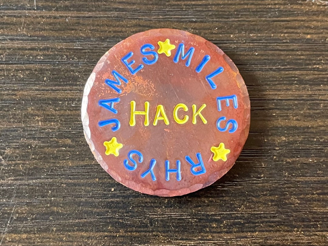 Custom Copper Golf Ball Marker Hand Stamped & Painted ANY Message