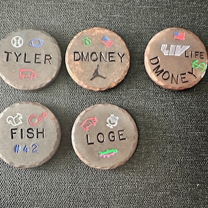 Custom Batch of Golf Ball Markers. Any way you want. Copper. FREE Shipping. 40 Dollars Each. Order as many as you want. 45 if torched. image 9