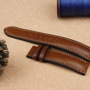 Vachetta Leather Watch Strap, Full grain brown leather watch band. Cow leather watch strap. Custom watch band leather handmade
