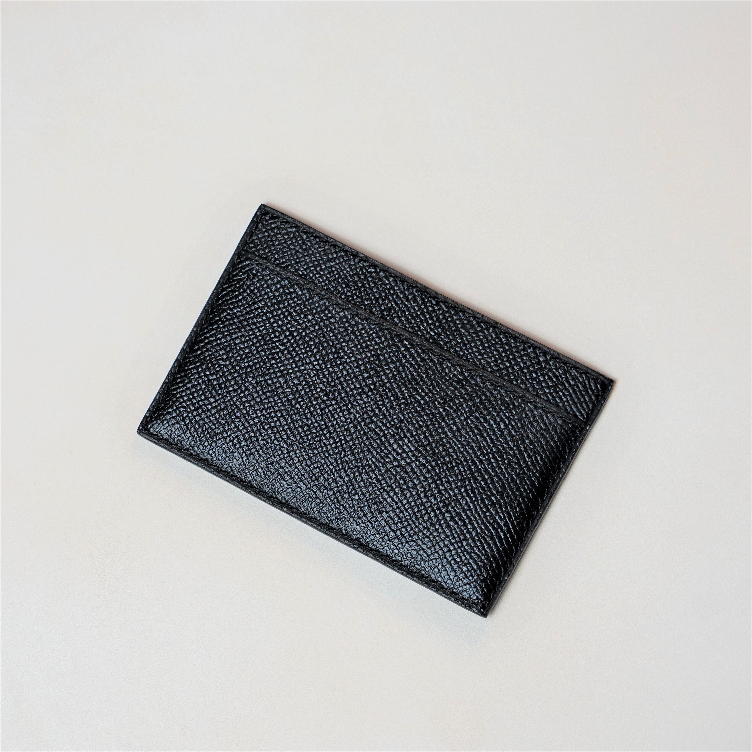 Handmade Epsom Calf Leather Credit Card Holder Free Shipping 