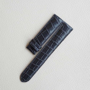 Dark Gray Alligator watch band. Handmade Alligator Watch Strap. Genuine Leather Replacement watch strap. High Quality leather watch straps