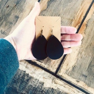 Leather Boho Teardrop Diffuser Earrings