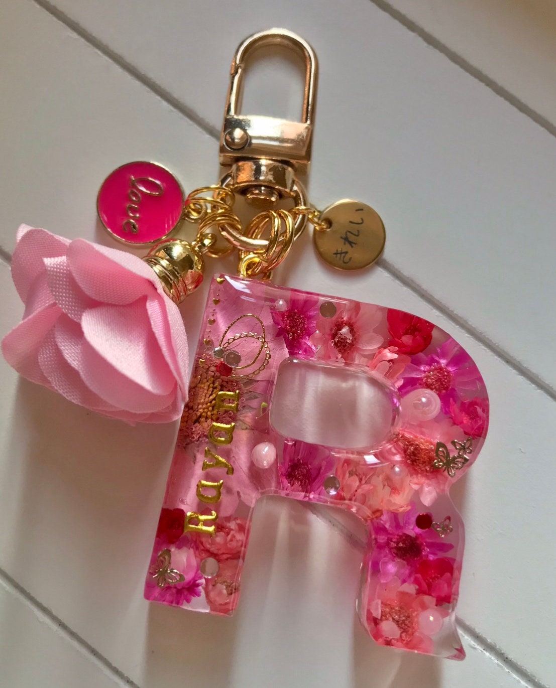 EMBROIDERED INITIAL KEYCHAIN – OOAK: ONE OF A KIND GOODS