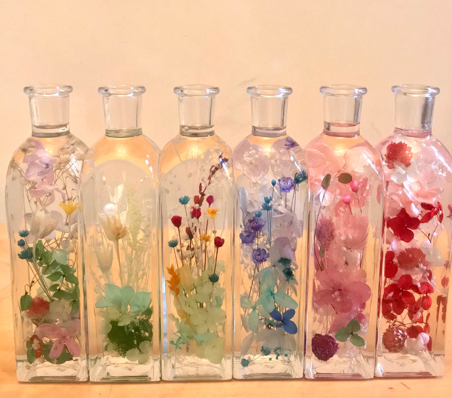 Japanese Herbarium Bottles/flowers/glass Bottle Art/custom Etsy