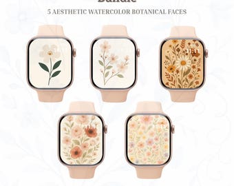 Watercolor Floral Apple Watch Wallpaper Bundle (Digital Download)