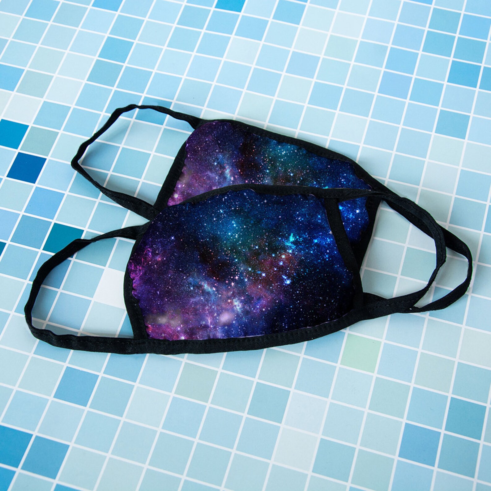 Galaxy Face Mask Blue Galaxy Mask Nebula Galaxy Mouth Mask | Etsy