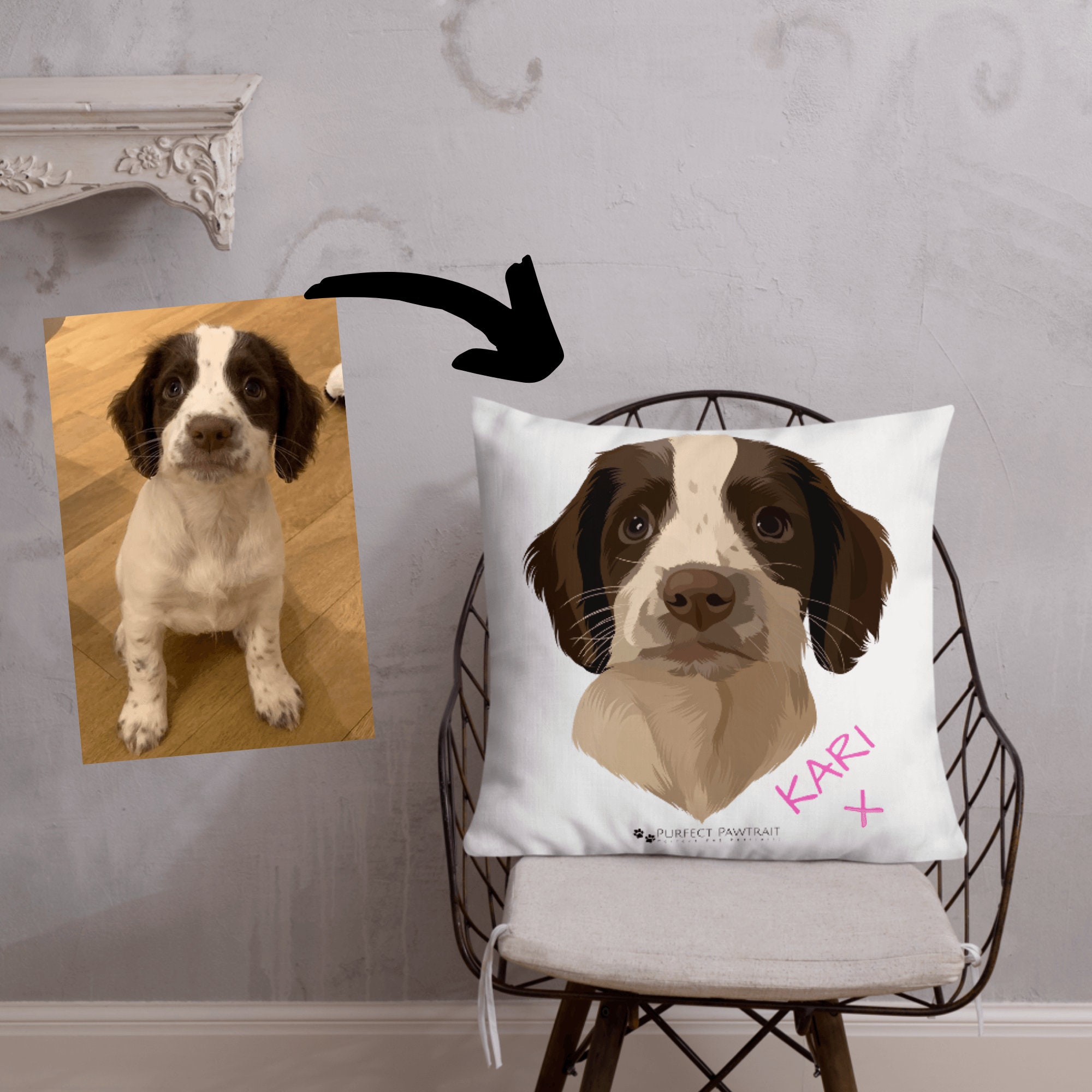 Pet Cushion, Custom Cat Pillow, Personalised Pet Cushion, Per Portrait