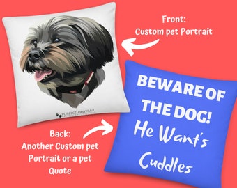 Per Portrait Cushion, Custom Dog Pillow, Custom Cat Pillow, Pet Cushion, Personalised Pet Cushion, Filling FREE