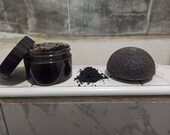 Exfoliating Facial Skin Scrub, Hydrating, with Aloe, Jojoba Oil, Dead Sea Salt, Coconut Oil, Bamboo Charcoal, Handmade, with Konjac Sponge