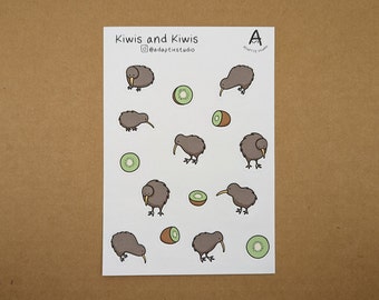 Kiwis and Kiwis Stickers