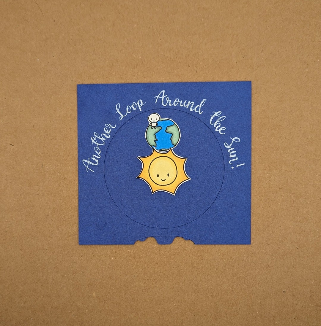 Rotating Birthday Card Another Loop Around the Sun Etsy