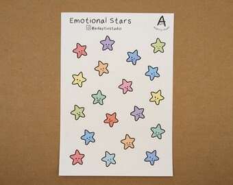 Emotional Star Stickers | Journal, Scrapbook, Planner Crafts