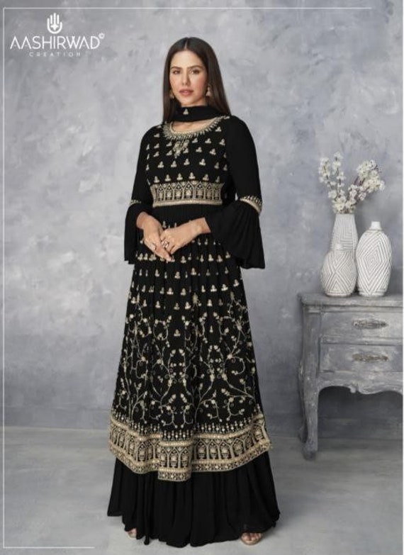 Wedding Indian Soft Silk Gown For Women Pakistani Party Wear Black Designer  Gown | eBay