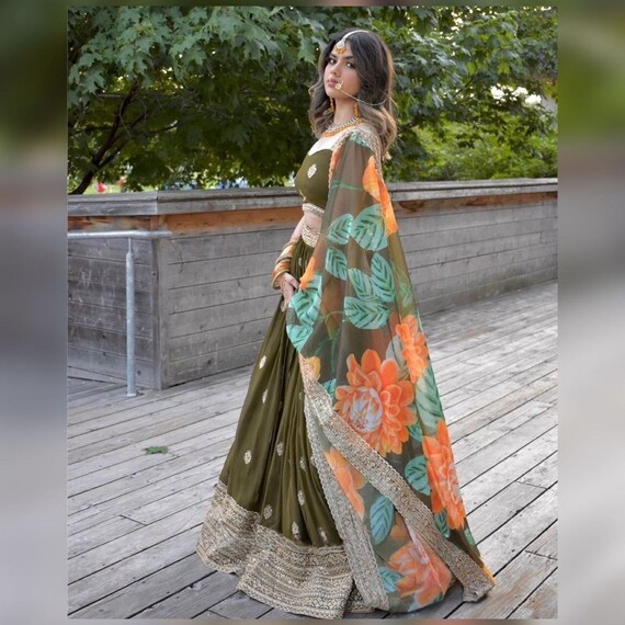 New Bridal Lehenga Heavy Choli Indian Wedding Lengha Ethnic