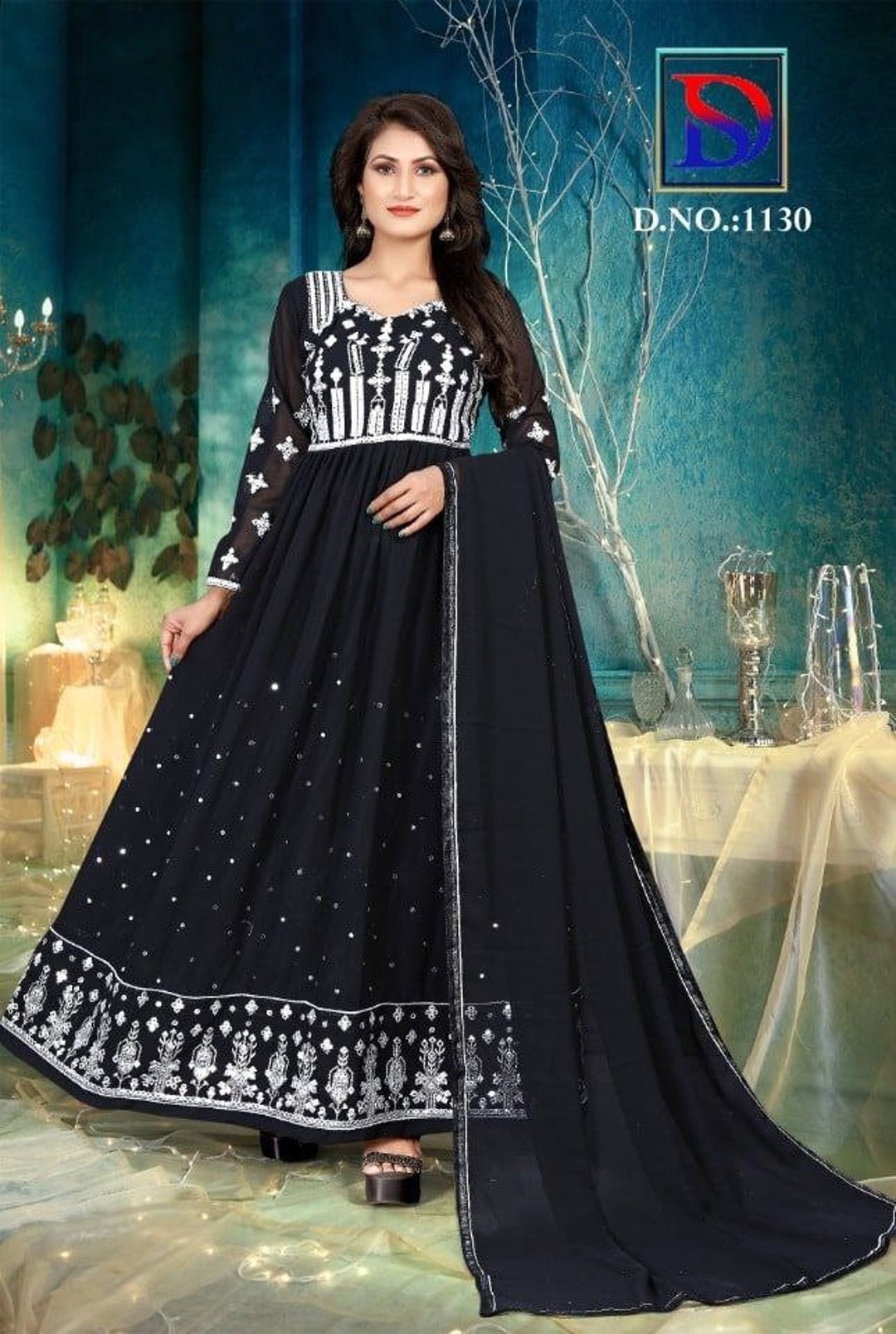 floor touch gown design