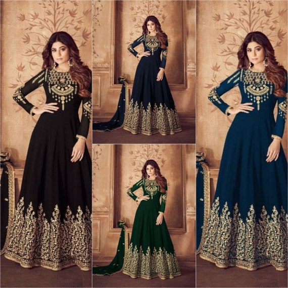 New Designer Party Wear Look Heavy Embroidery Sequence Work Gown and Bottom  with Dupatta – Prititrendz